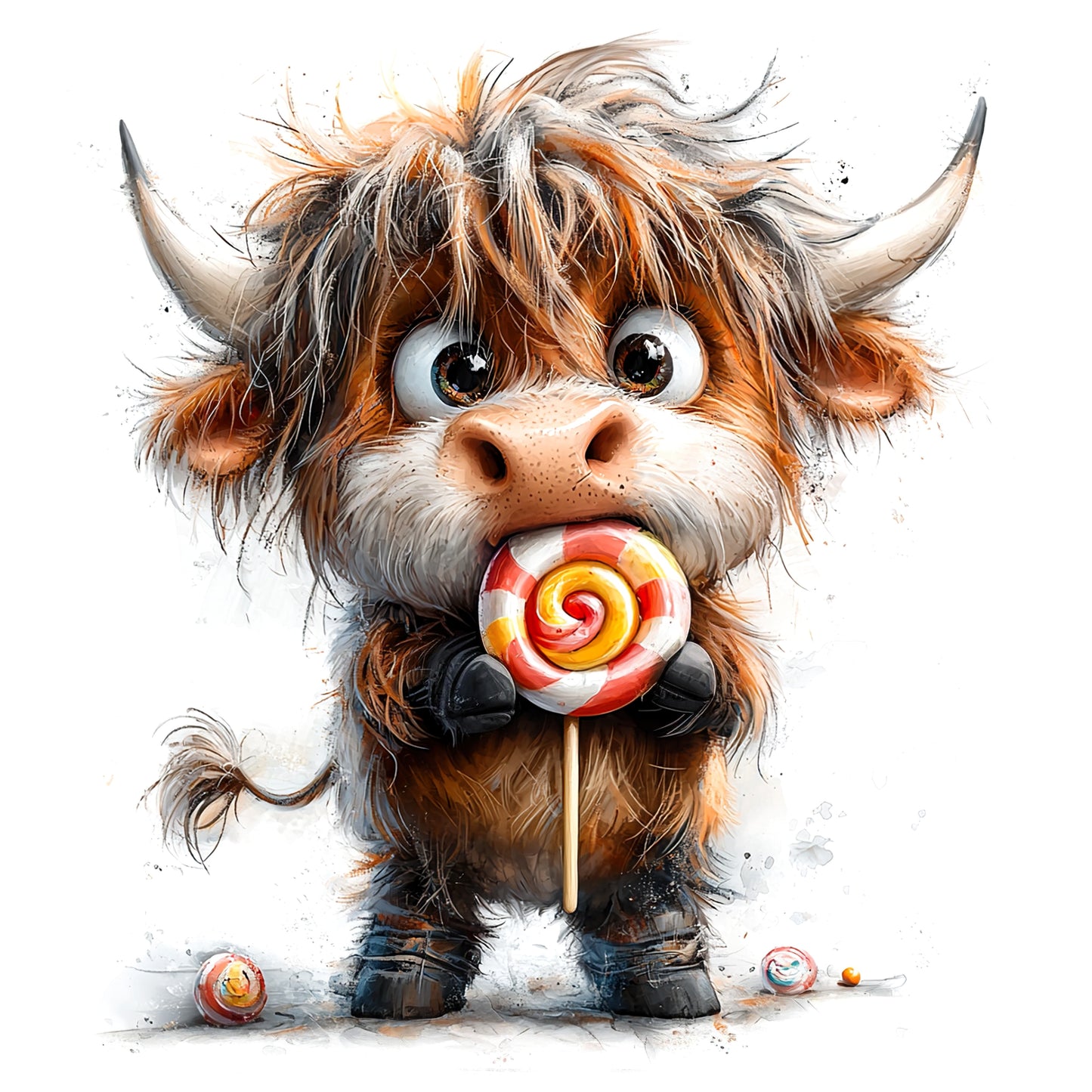 Quirky Highland Cow 4.5" - BCS#115 (NEW) (8)
