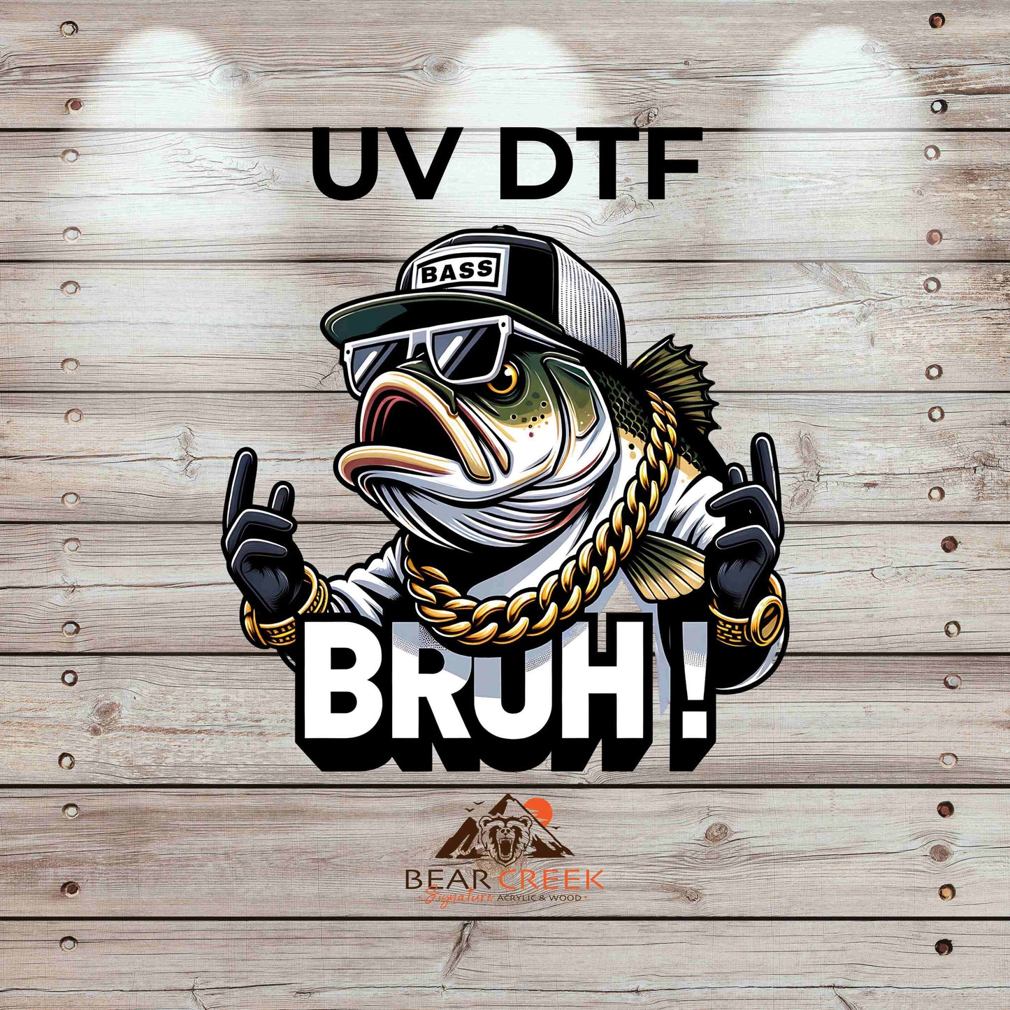 Bass Bruh 4.5-inch permanent sticker #BCS5 (NEW)