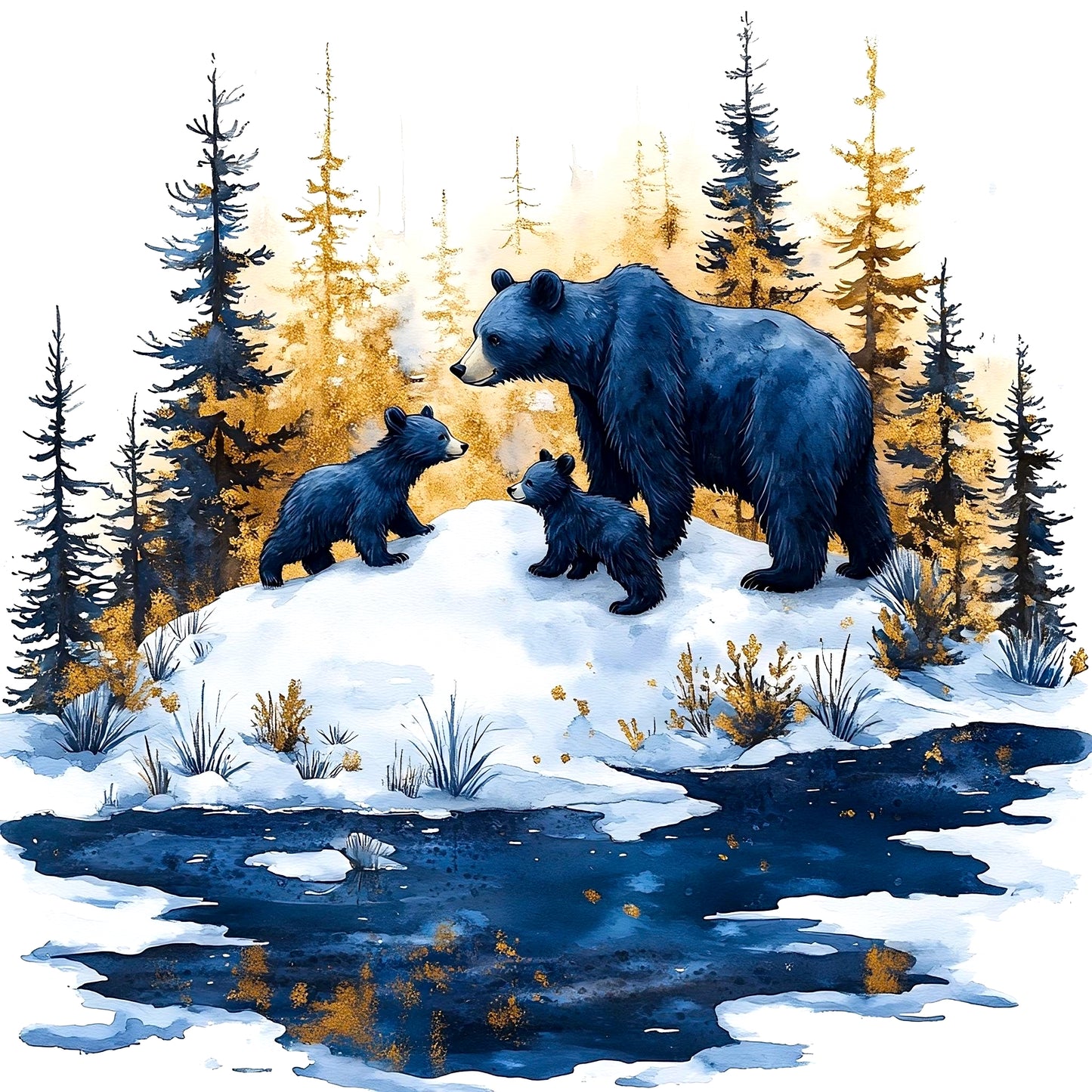 Bear and Cubs 4.5" - BCS#148 (NEW) (8)