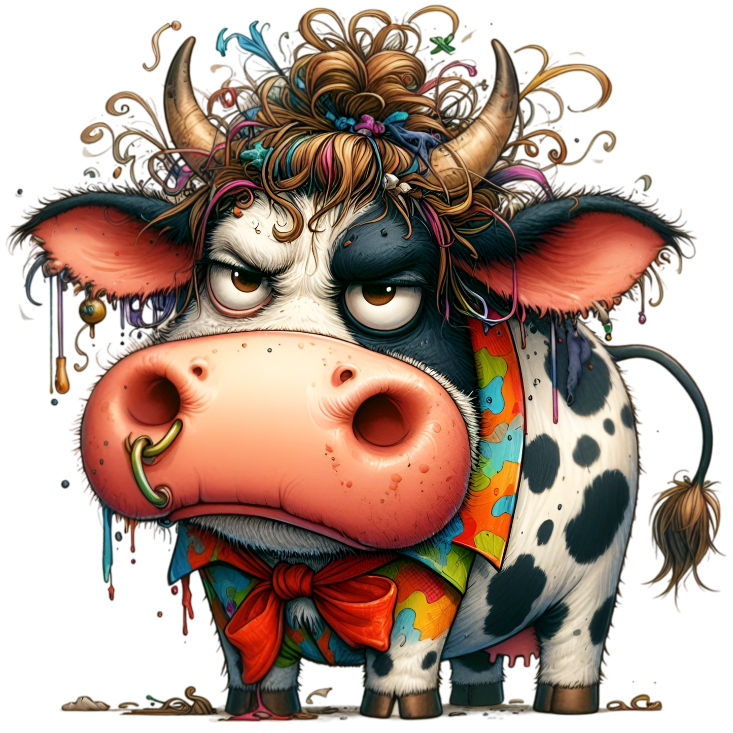 Crazy Hair Cow 3- 4.5" - BCS#68 (NEW)