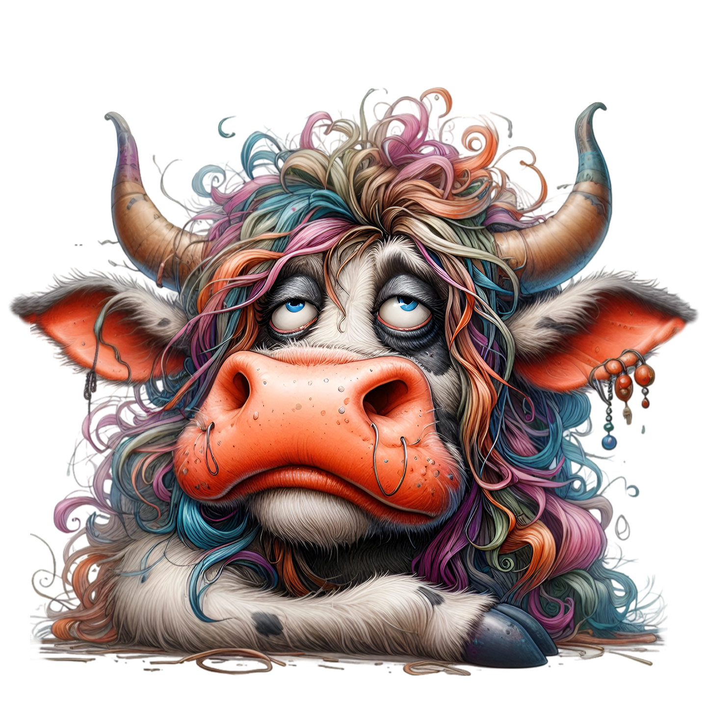 Crazy Hair Cow 4 4.5" - BCS#85 (NEW)