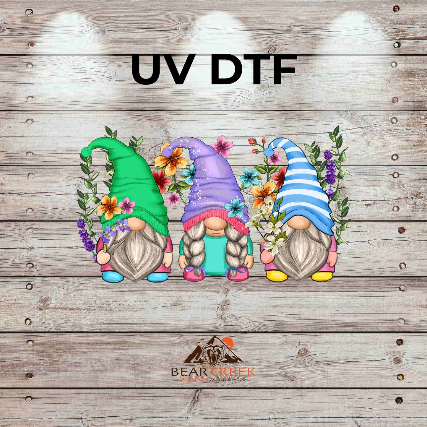 Flower Gnomes 4.5-inch permanent sticker #135