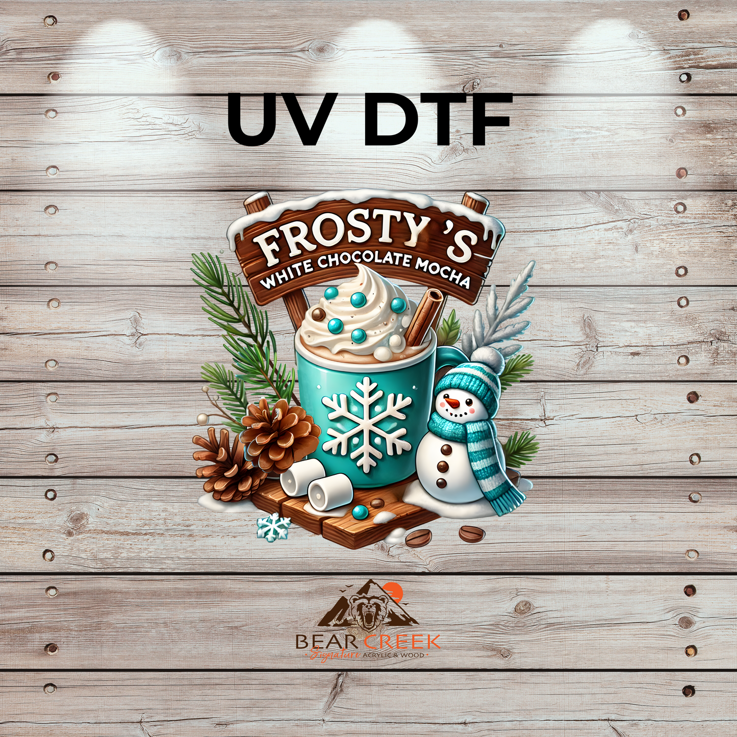 Frosty's White Chocolate Mocha - 4.5-inch permanent sticker #276