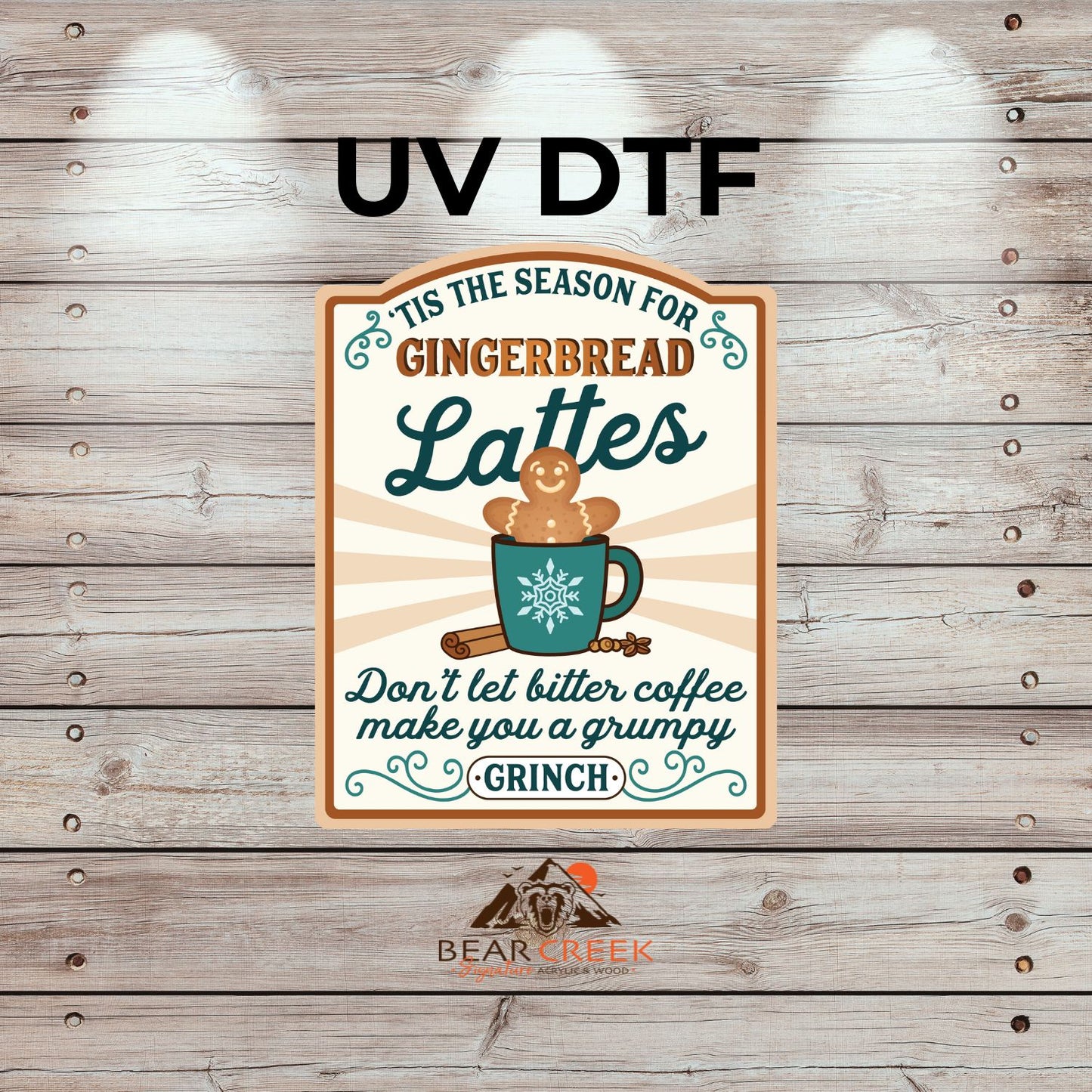 Gingerbread Lattes Grinch - 4.5-inch permanent sticker #238 (NEW)