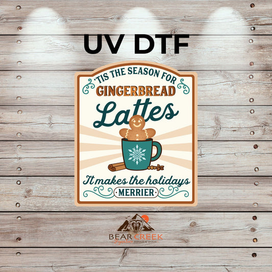 Gingerbread Lattes Merrier - 4.5-inch permanent sticker #239 (NEW)