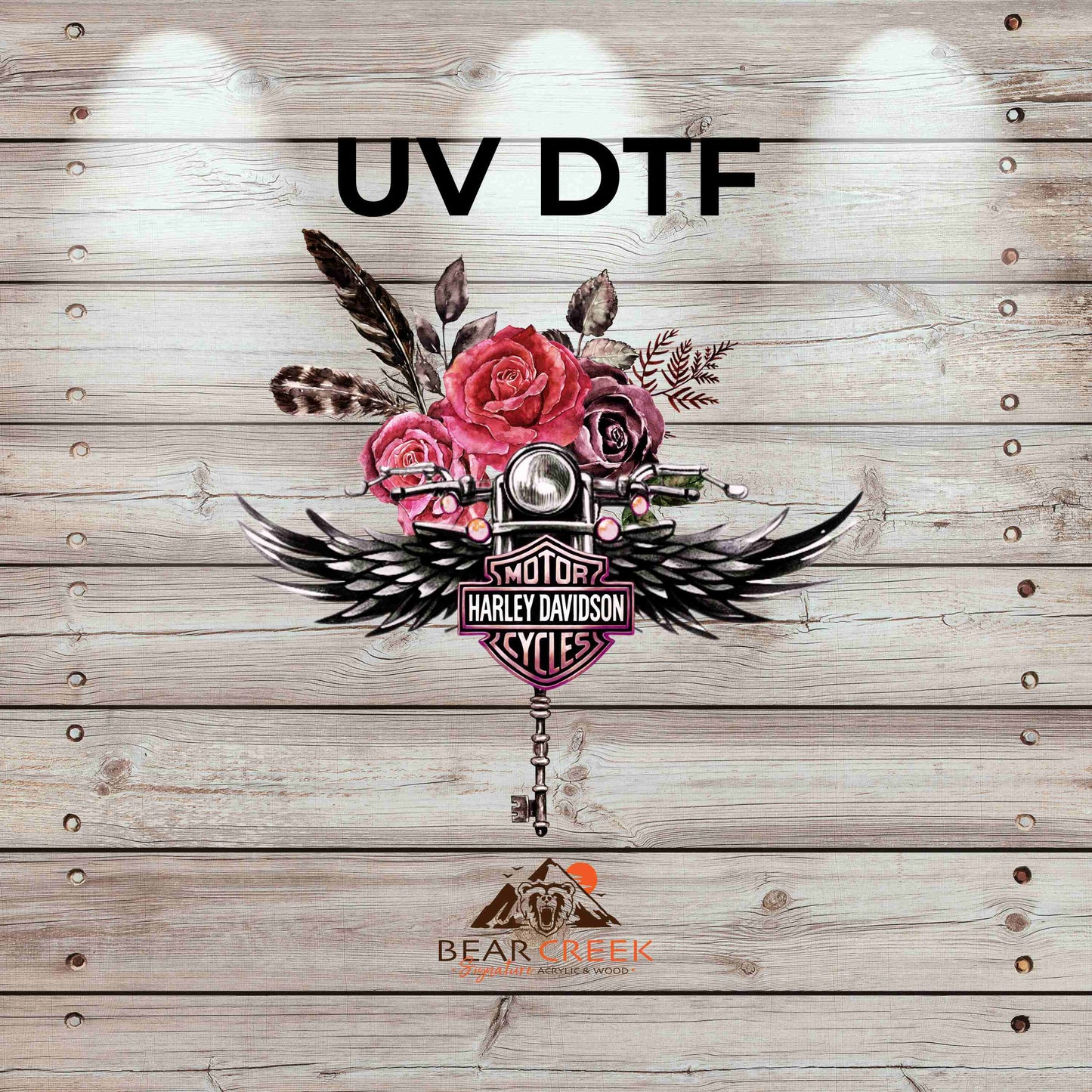 HD Flowers and Wings 4.5-inch permanent sticker #141