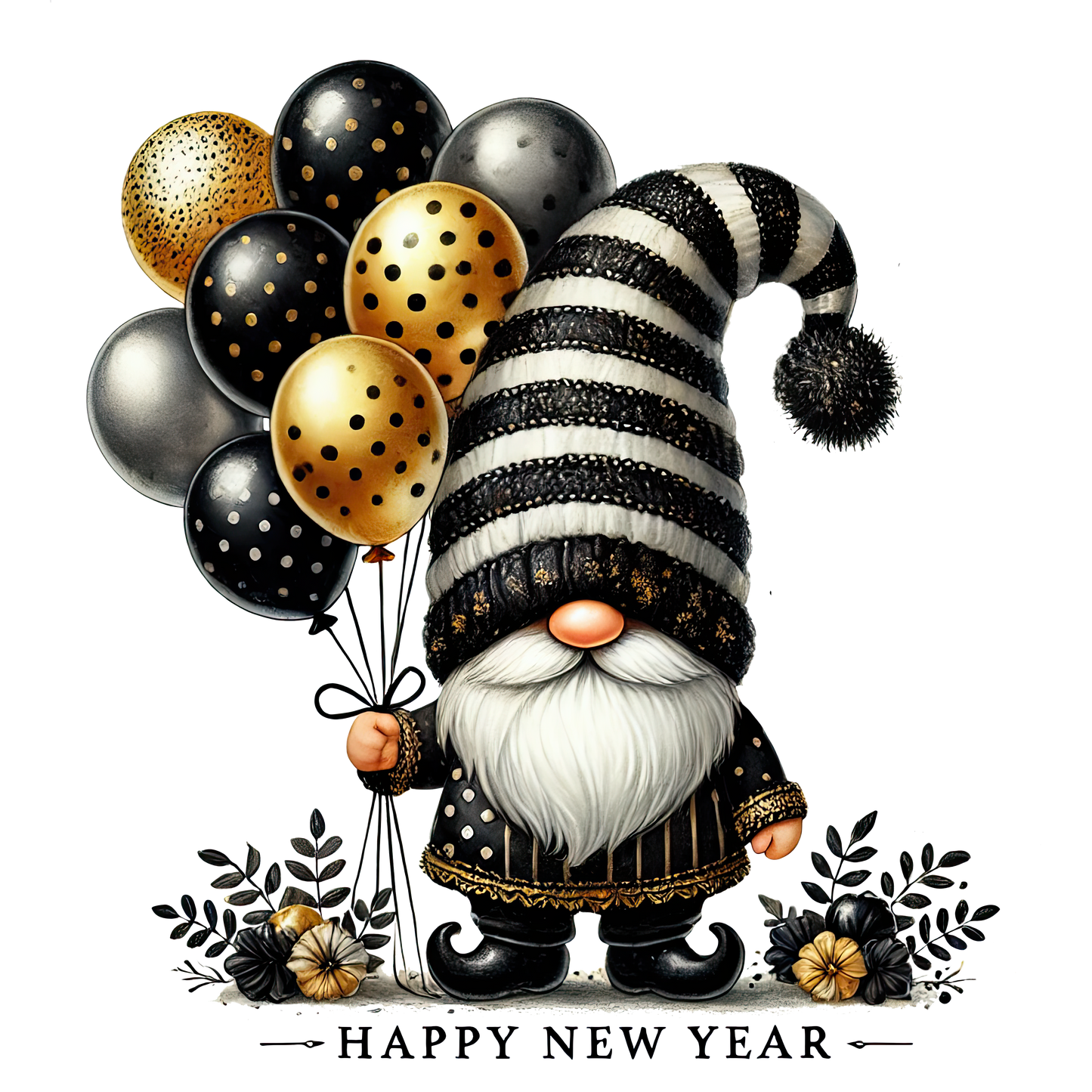 Happy New Year's Gnome 3- 4.5" - BCS#65 (NEW)