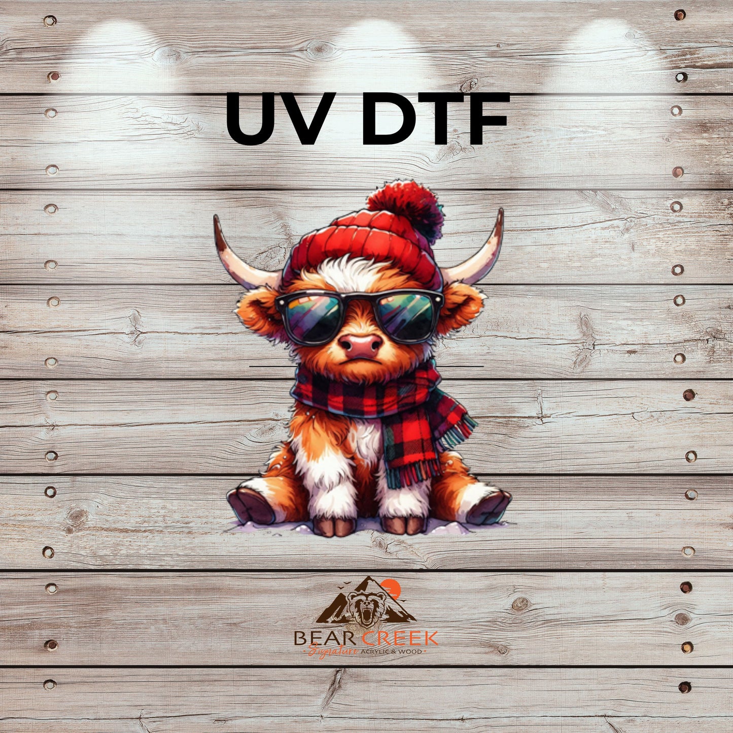 Highland Cow Winter - 4.5-inch permanent sticker #278