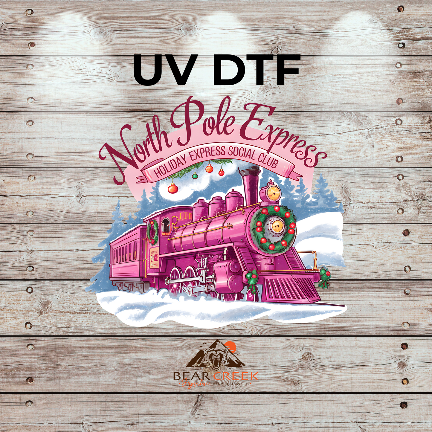 North Pole Express - 4.5-inch permanent sticker #286