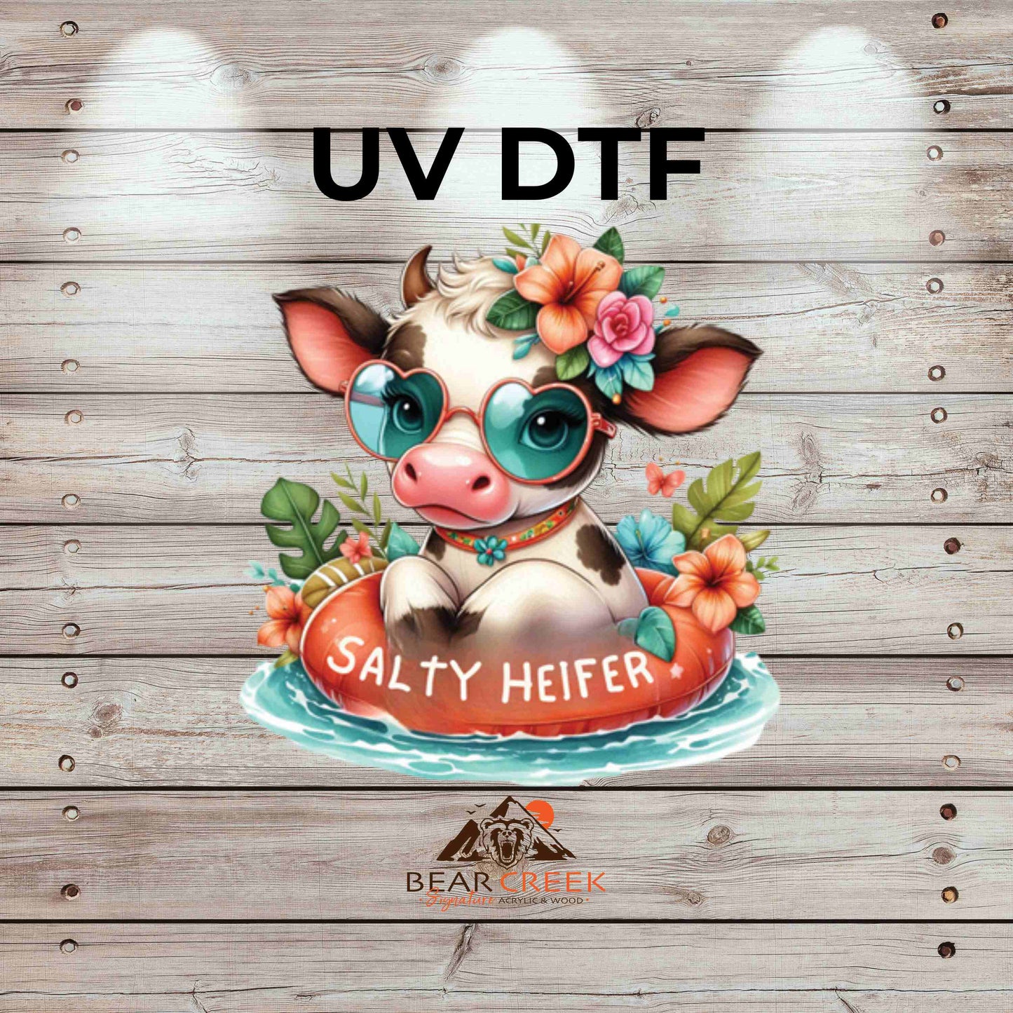 Salty Heifer 1 4.5-inch permanent sticker #178