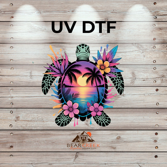 Sea Turtle Sunset 2 - 4.5-inch permanent sticker #266