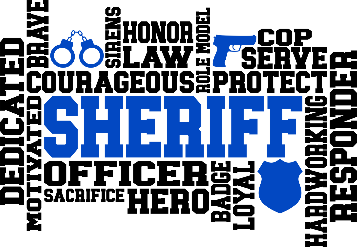 Sheriff Word Art 4.5" - BCS#98 (NEW)