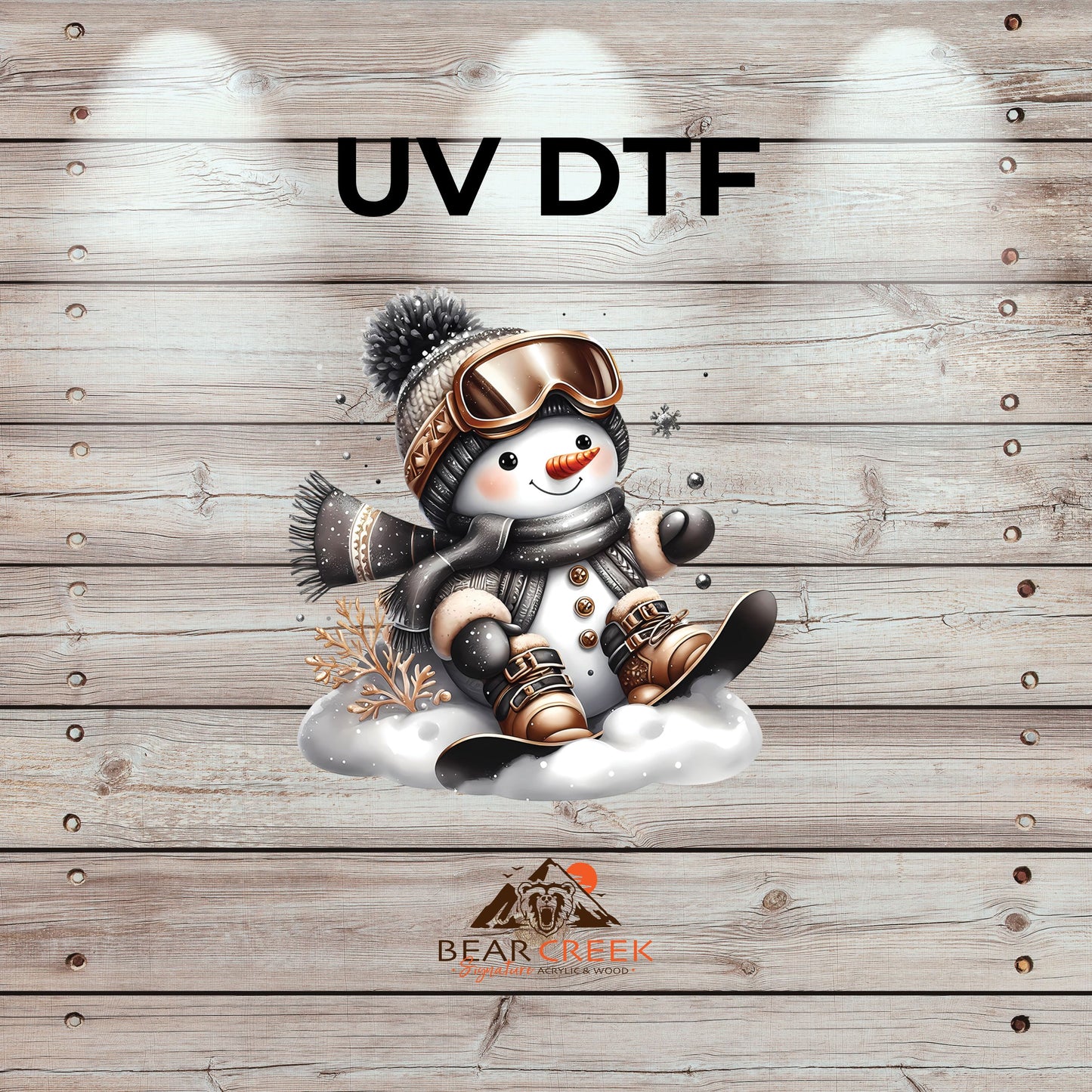 Snowboard Snowman - 4.5-inch permanent sticker #298