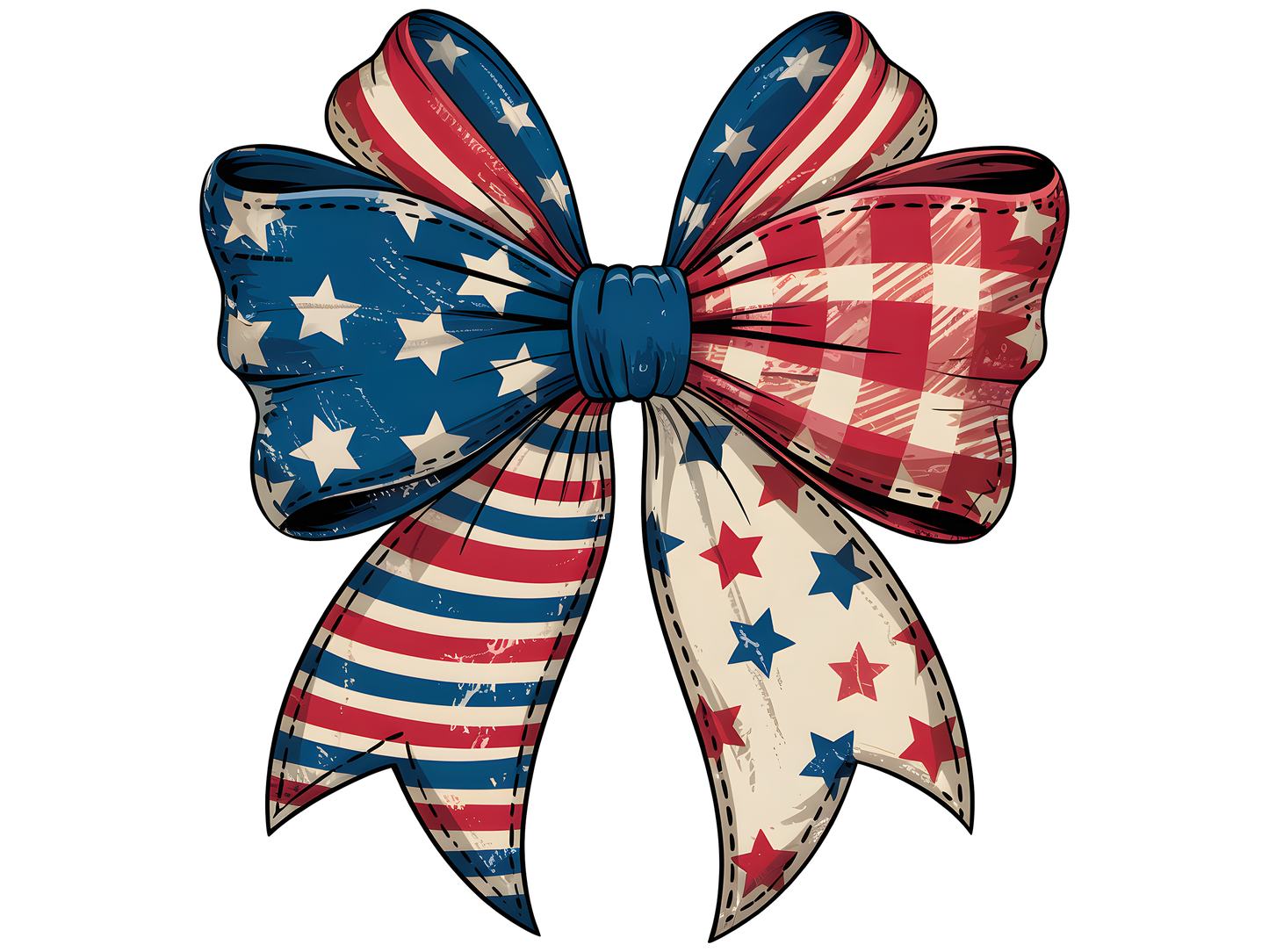Stars and Stripes Bow 1 4.5" - BCS#91 (NEW)