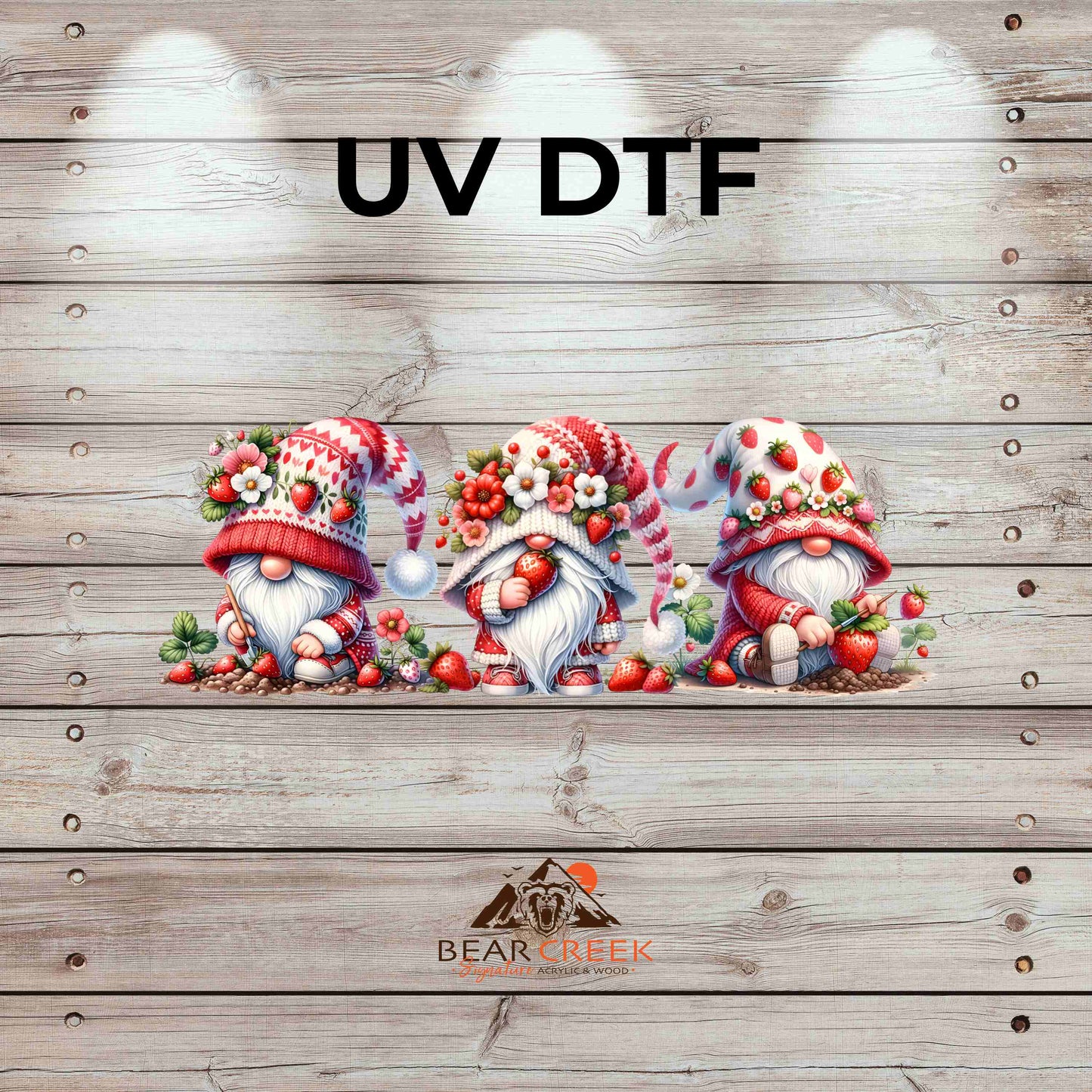 Strawberry Gnomes 4.5-inch permanent sticker #188