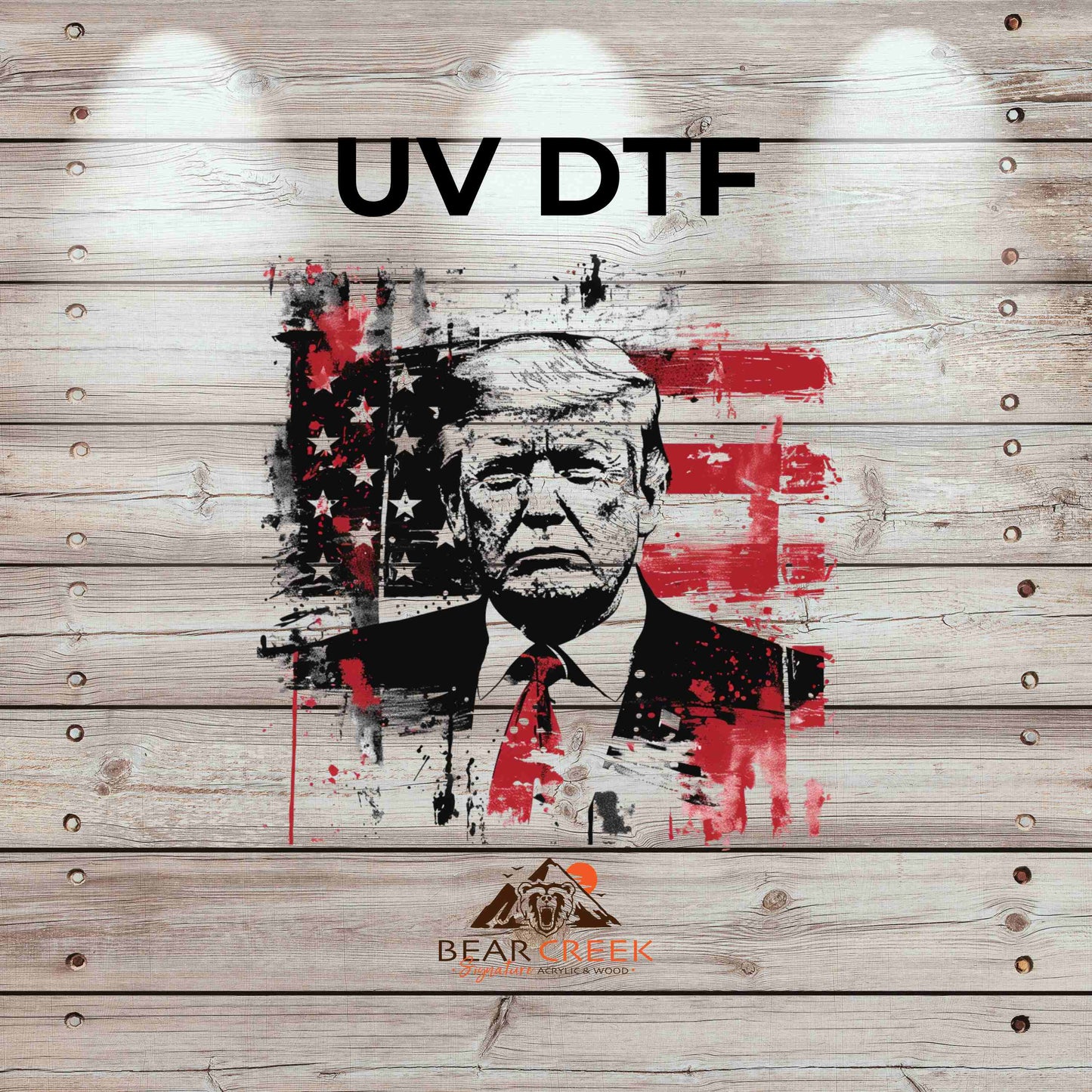 Trump Tattered Flag 4.5-inch permanent sticker #200