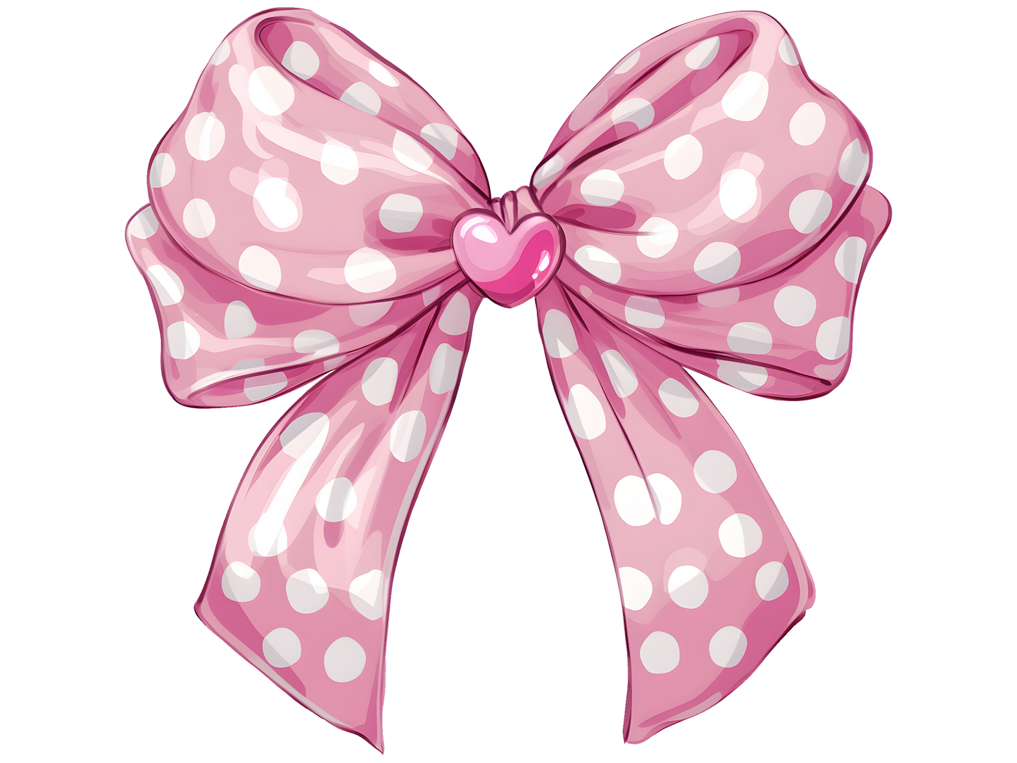Valentine Pink/White Bow 4.5" - BCS#79 (NEW)