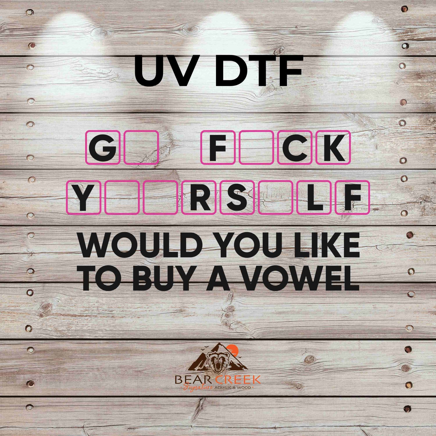 Would You Like to Buy a Vowel 4.5-inch permanent sticker #206
