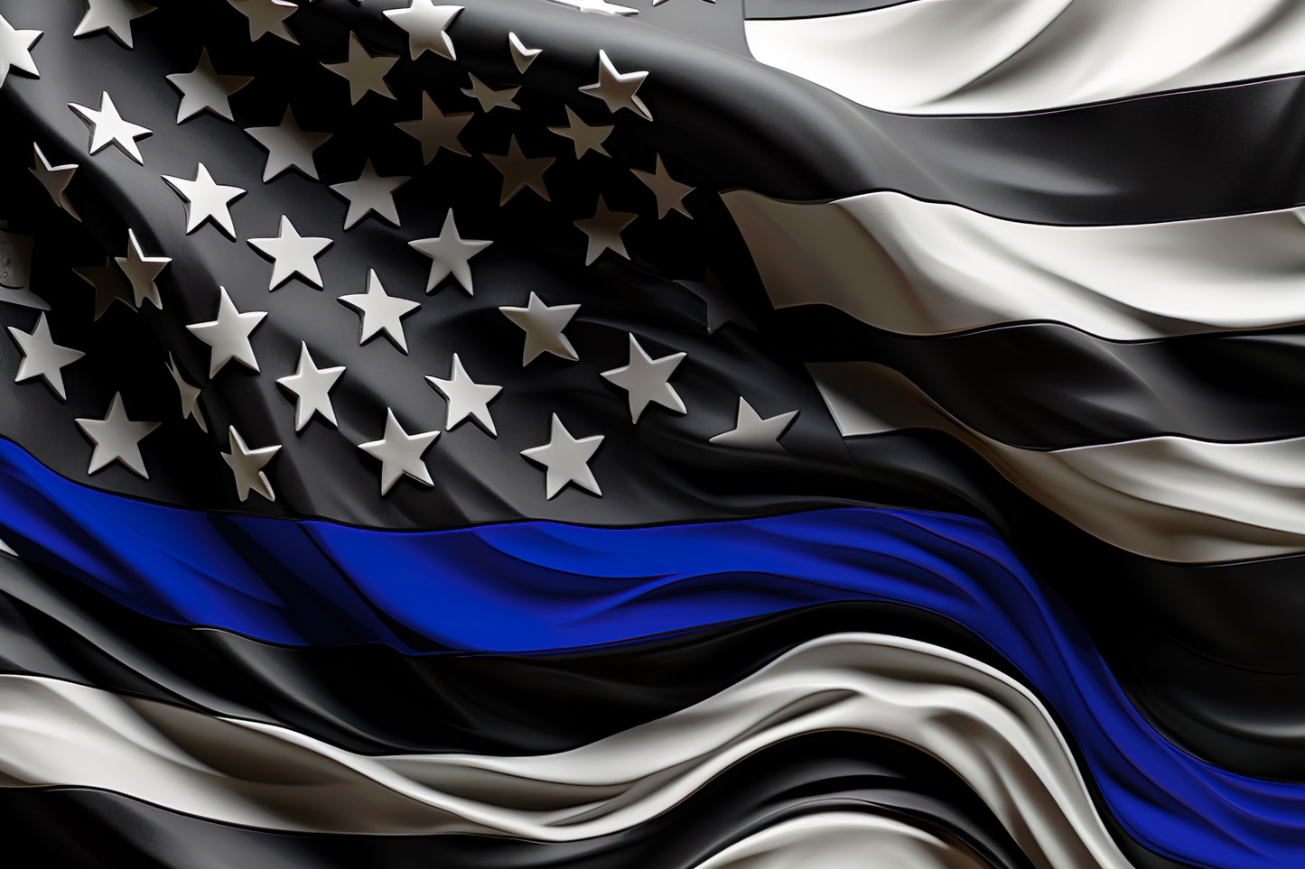 Thin Blue Line Flag 6" - BCS#147 (NEW) (7)