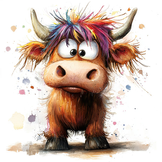 Quirky Highland Cow 4.5" - BCS#117 (NEW) (8)