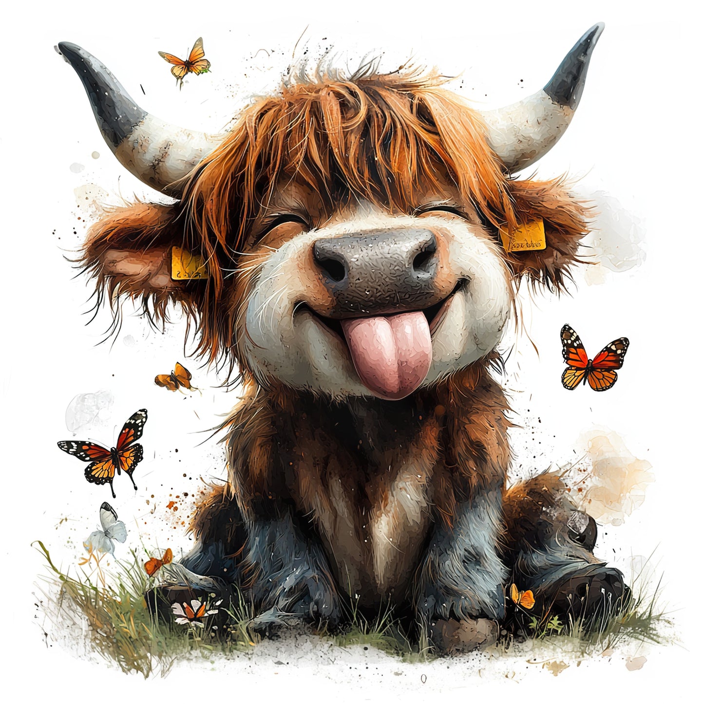 Quirky Highland Cow 4.5" - BCS#118 (NEW) (8)