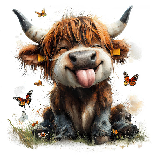 Quirky Highland Cow 4.5" - BCS#118 (NEW) (8)
