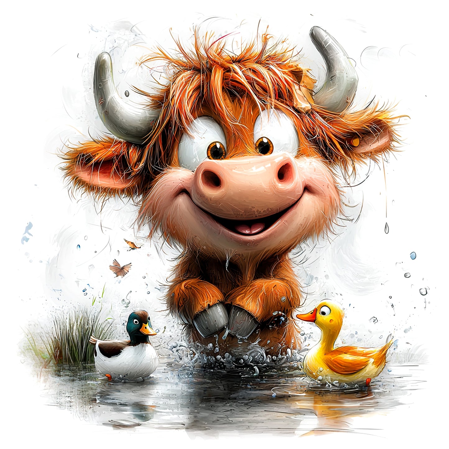 Quirky Highland Cow 4.5" - BCS#114 (NEW) (8)