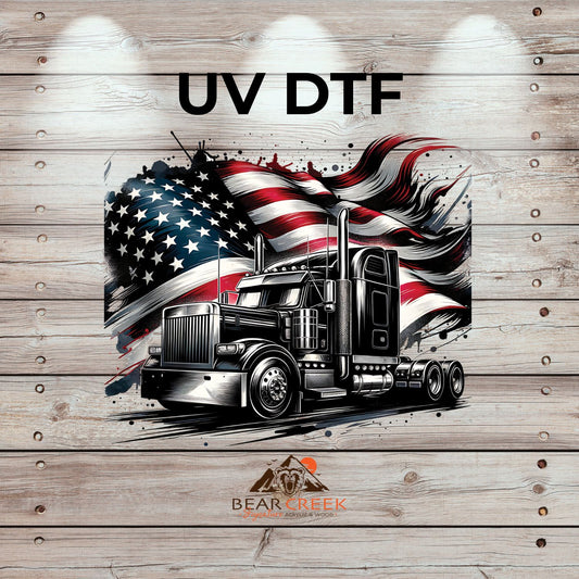 American Trucker - 4.5-inch permanent sticker #257