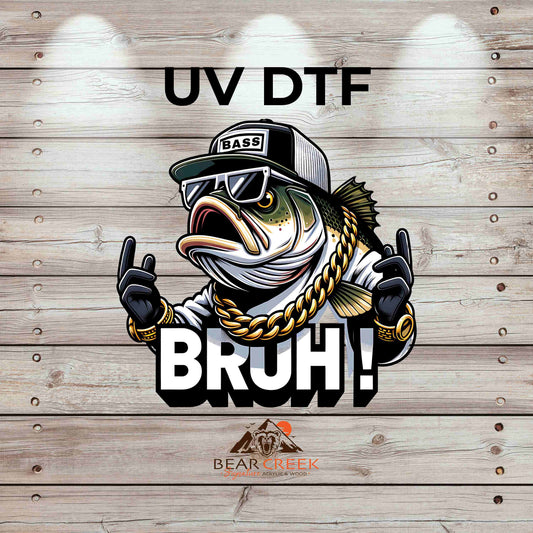 Bass Bruh 4.5-inch permanent sticker #BCS5 (NEW)