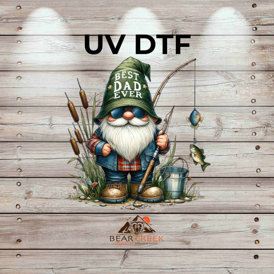 Best Dad Ever Gnome 4.5-inch permanent sticker #110