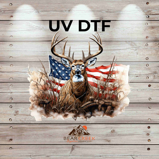 Big Buck RWB Flag 4.5-inch permanent sticker #111