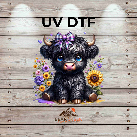 Black and Purple Heifer 4.5-inch permanent sticker #113
