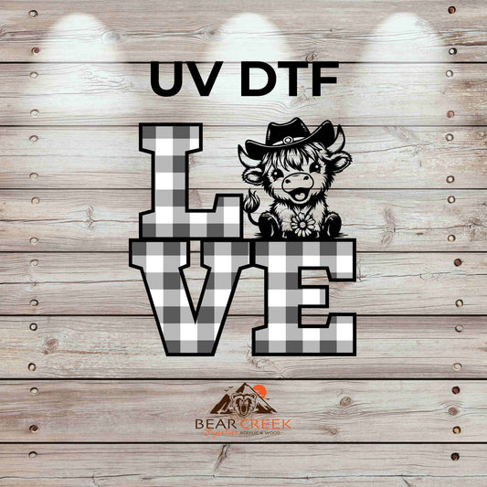 Black and White Plaid Heifer 4.5-inch permanent sticker #114
