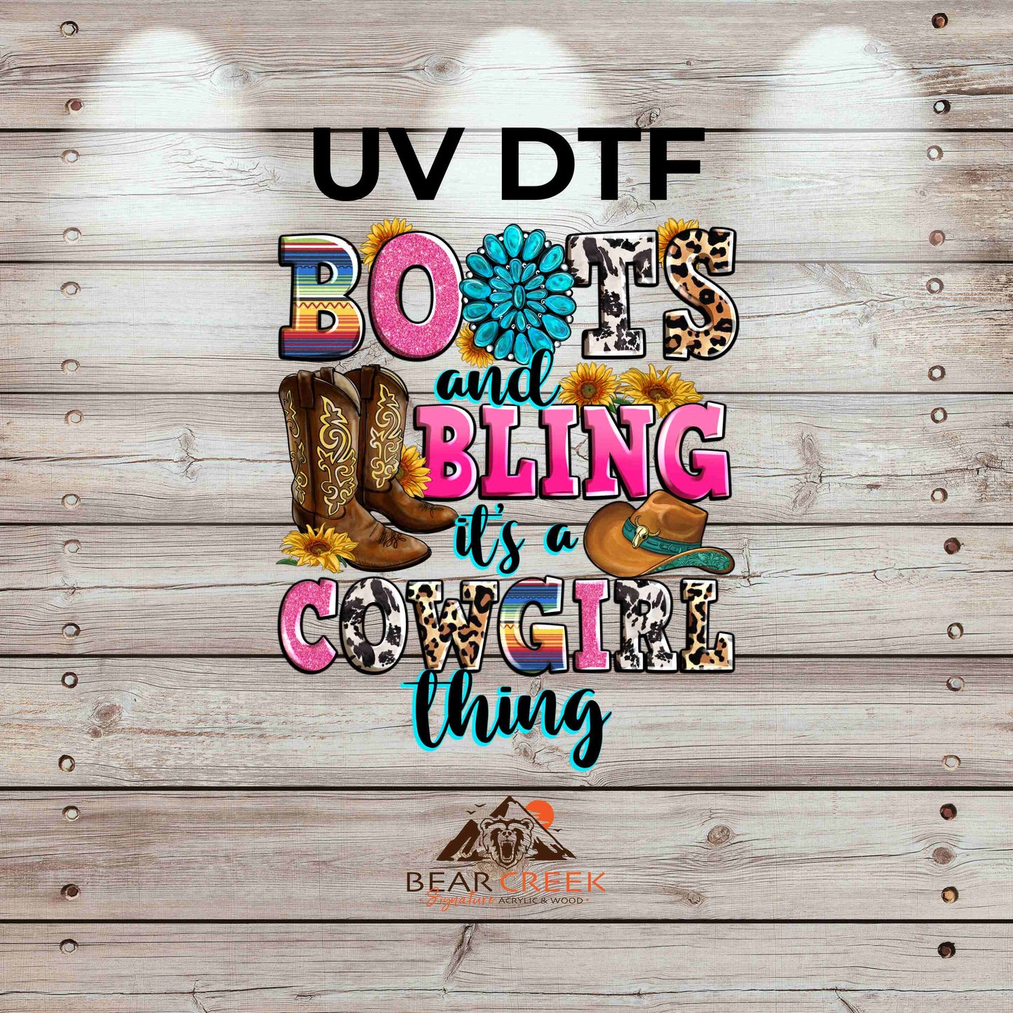 Boots and Bling, It's A Cowgirl Thing 4.5-inch permanent sticker #116
