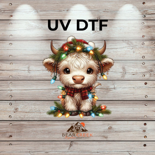 Christmas Light Heifer - 4.5-inch permanent sticker #232 (NEW)