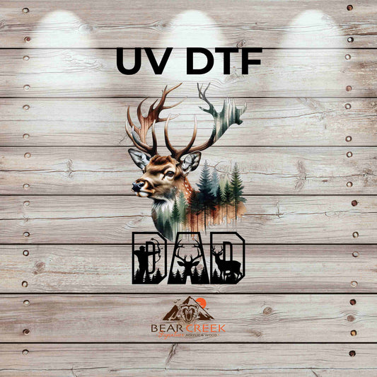 Elk Hunting Dad 4.5-inch permanent sticker #128