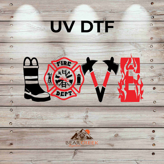 Fire Dept LOVE 4.5-inch permanent sticker #134