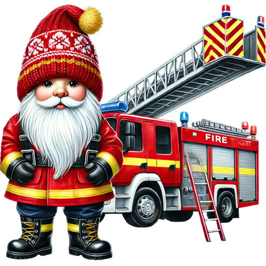 Firefighter Gnome 3 4.5" - BCS#84 (NEW)