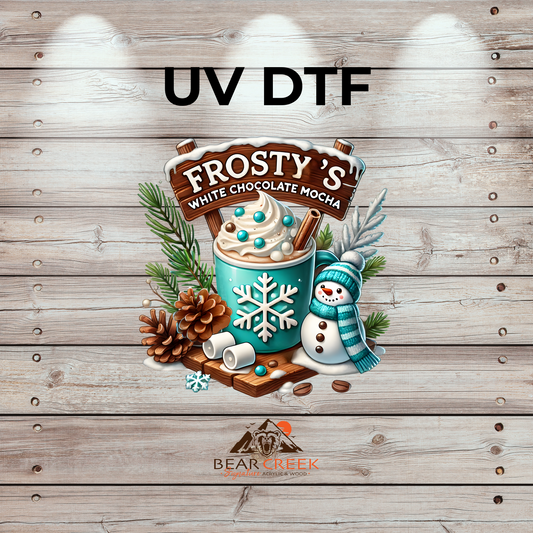 Frosty's White Chocolate Mocha - 4.5-inch permanent sticker #276