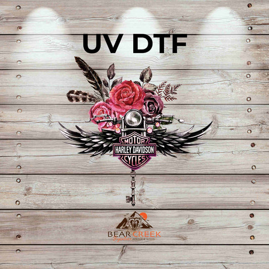 HD Flowers and Wings 4.5-inch permanent sticker #141