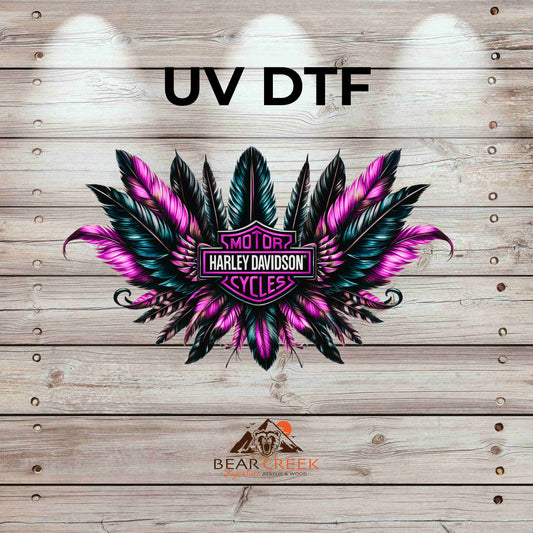 HD Purple and Black Feathers 4.5-inch permanent sticker #144