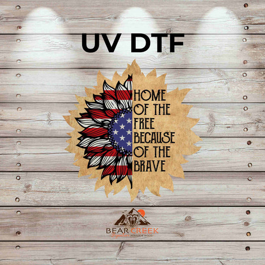 Home of the Free Because of the Brave 4.5-inch permanent sticker #149
