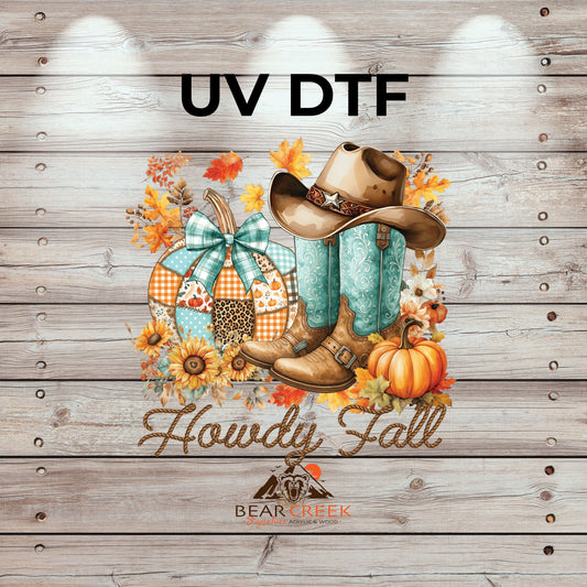 Howdy Fall- 4.5-inch permanent sticker #281