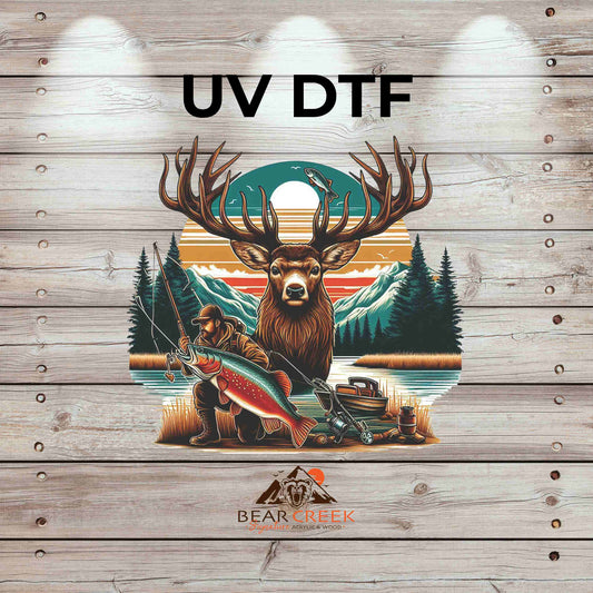 Hunting and Fishing Dad 4.5-inch permanent sticker #151