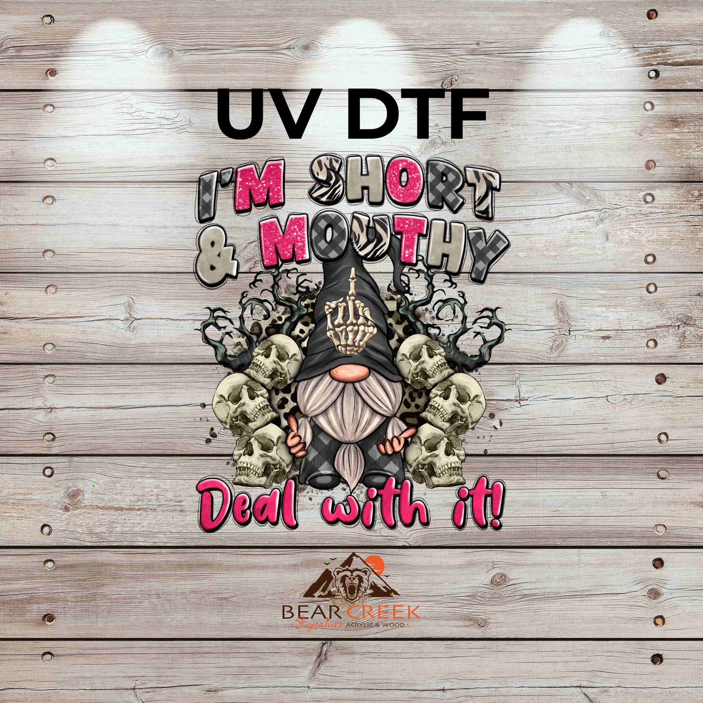 I'm Short and Mouthy - Deal with It 4.5-inch permanent sticker #155