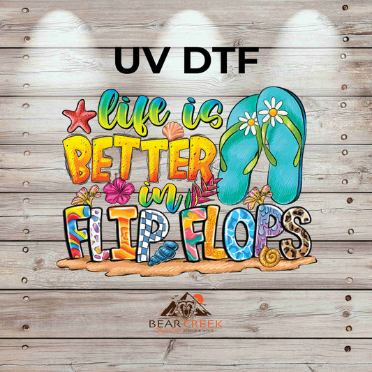 Life is Better in Flip Flops 4.5-inch permanent sticker #158
