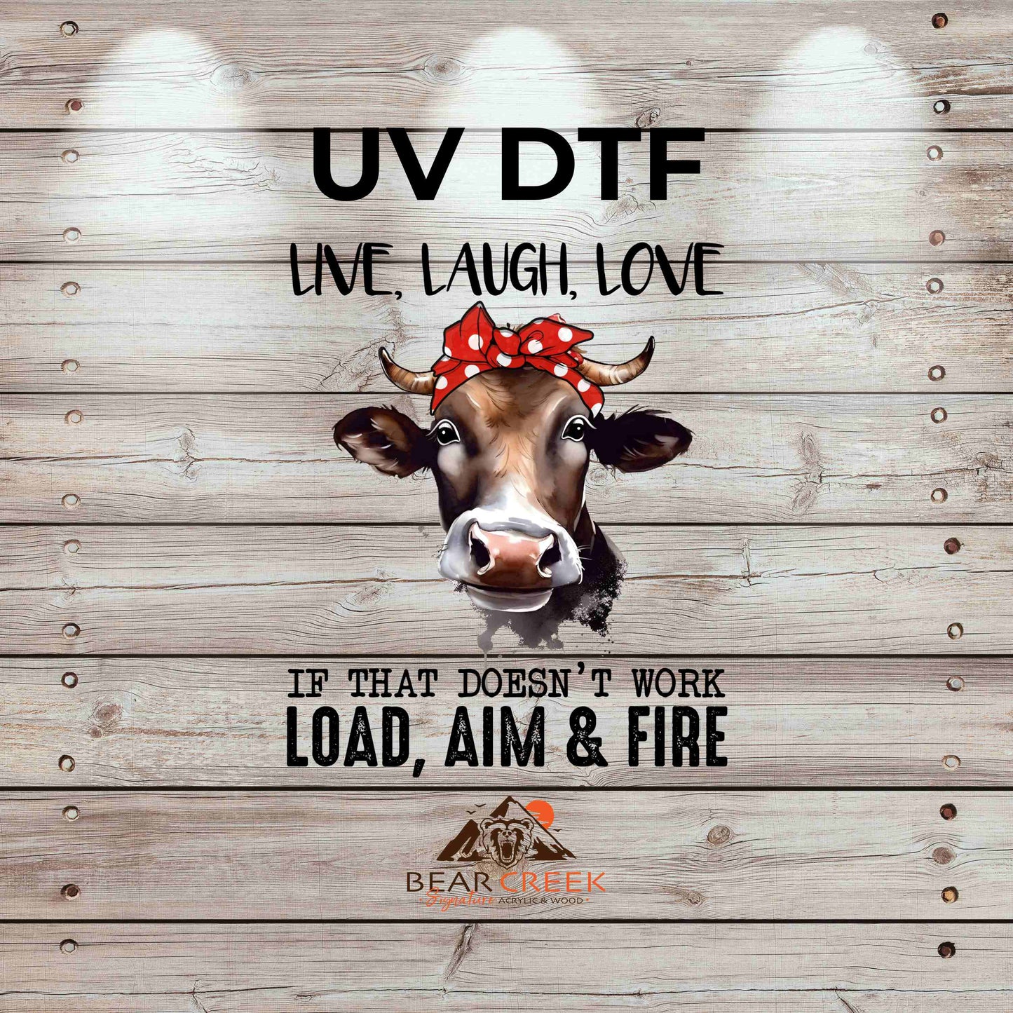 Live Laugh Love Cow 4.5-inch permanent sticker #160