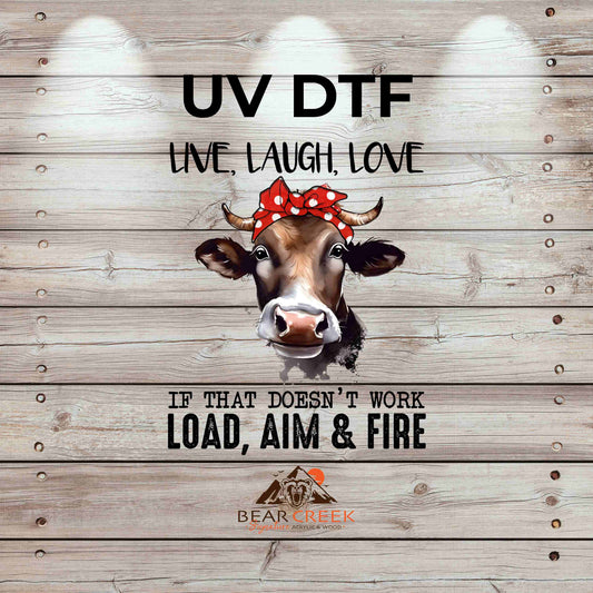 Live Laugh Love Cow 4.5-inch permanent sticker #160