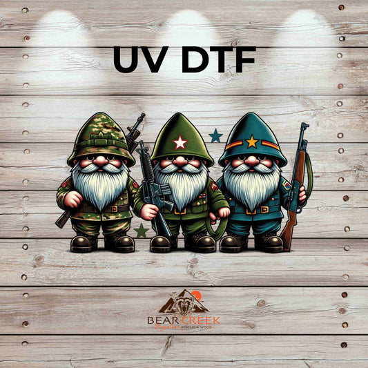 Military Gnomes 4.5-inch permanent sticker #163
