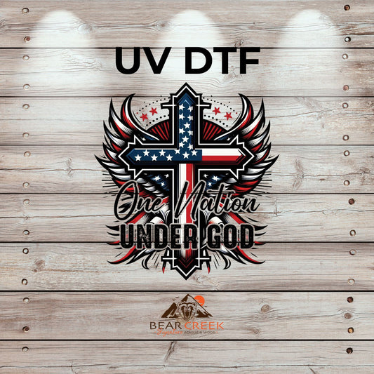 One Nation Under God - 4.5-inch permanent sticker #235 (NEW)
